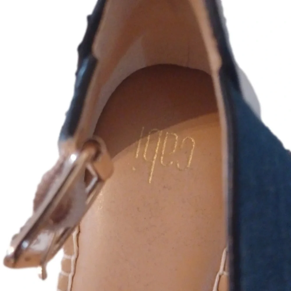 Cabi wedgewhite denim  Espadrilles. Size 8. Great for travel!